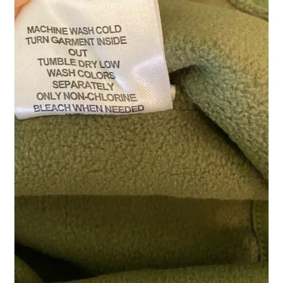 Alps Green Fleece Vest w/ Pockets Full Zip Medium - Picture 5 of 8
